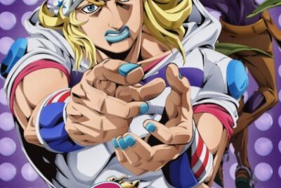 Johnny Joestar y Gyro Zeppeli cabalgando en el anime Steel Ball Run de JoJo's Bizarre Adventure Parte 7